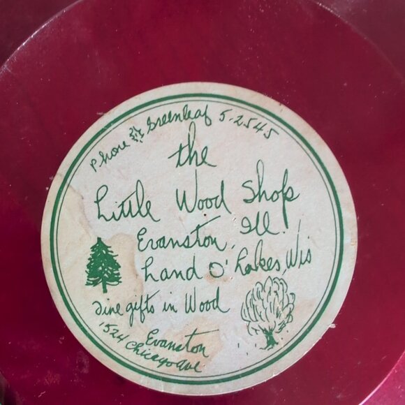 Vintage Merry Christmas Wooden Plate Handmade By The Little Wood Shop In... - Picture 5 of 5